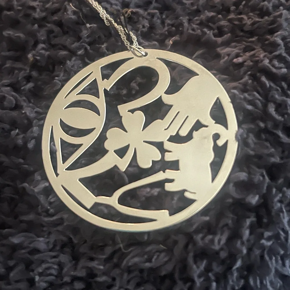 JZ by Jennifer Zeuner Sterling Silver Good Fortune Round Pendant Necklace - Picture 2 of 5